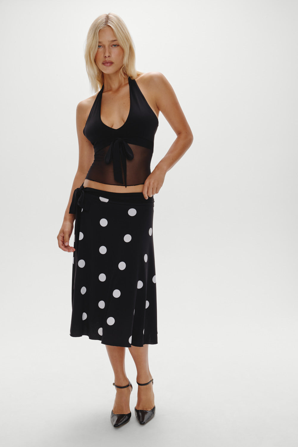 May Mesh Knit Halter Top - Black | Frankies Bikinis