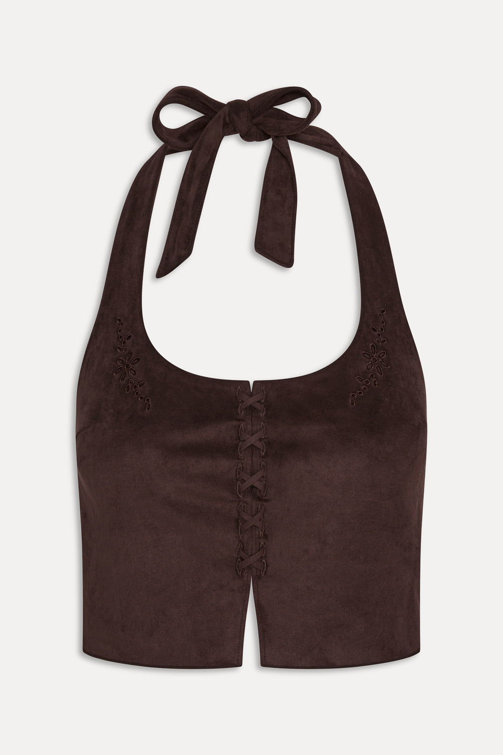 Delilah Halter Suede Tankini - Desert Suede | Frankies Bikinis