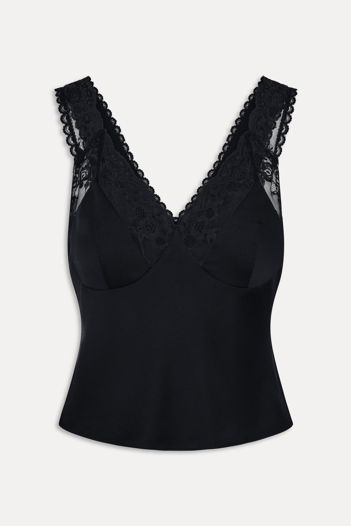 Harper Satin Top - Black | Frankies Bikinis