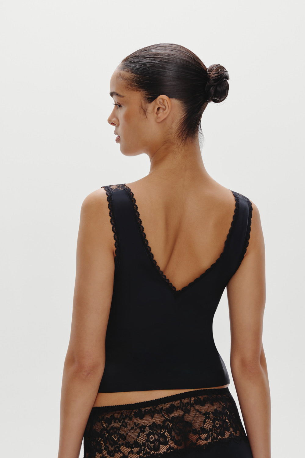 Harper Satin Top - Black | Frankies Bikinis