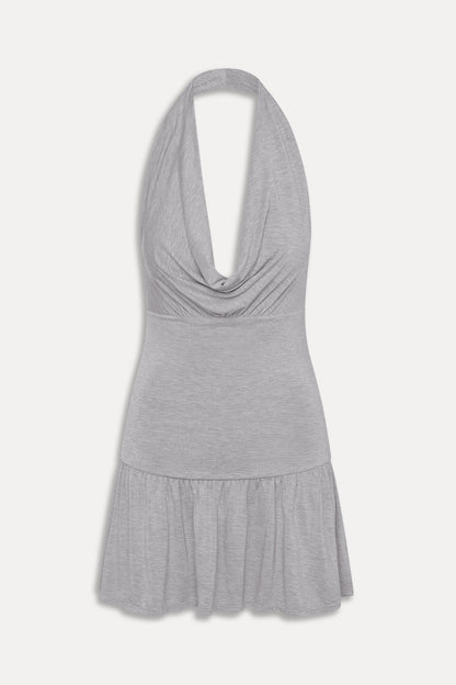Bowery Cowl Neck Mini Dress - Riverbed | Frankies Bikinis