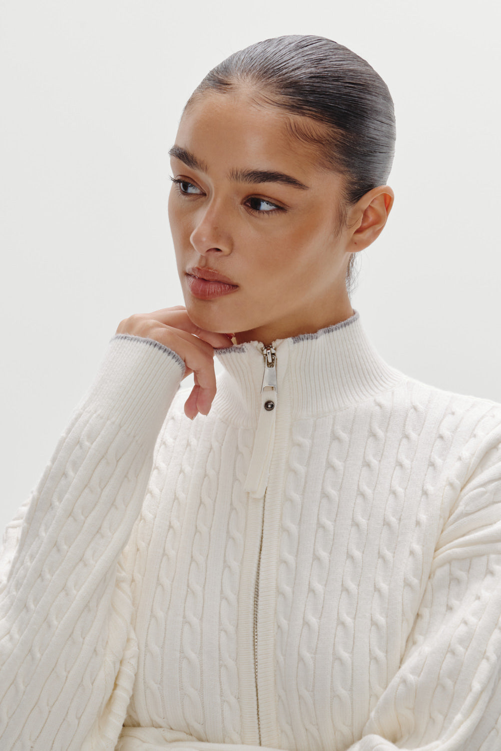 Bea Cloud Knit Zip Up Sweater - Honeymoon | Frankies Bikinis