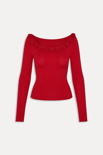 Rose Boat Neck Shirt - Heartstrings | Frankies Bikinis