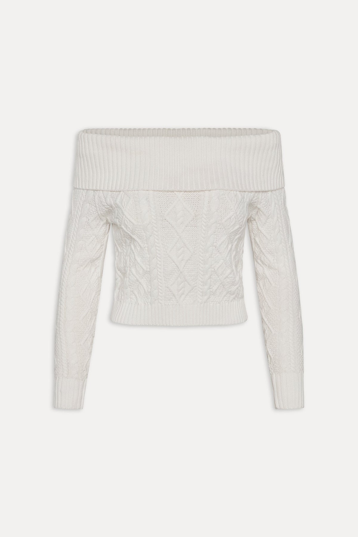 Saint Off The Shoulder Knit Sweater - Cloud White | Frankies Bikinis