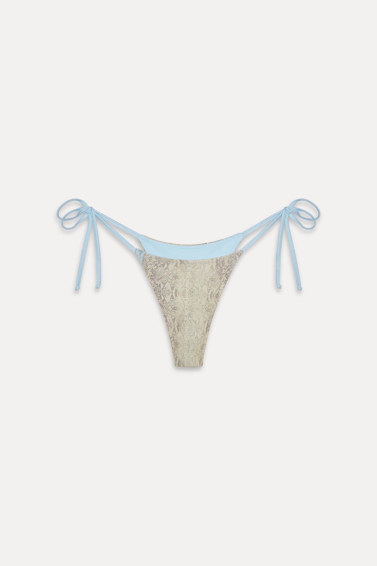 Divine Satin Skimpy Bikini Bottom - Blue Python | Frankies Bikinis