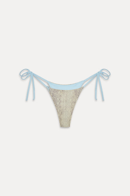 Divine Satin Skimpy Bikini Bottom - Blue Python | Frankies Bikinis