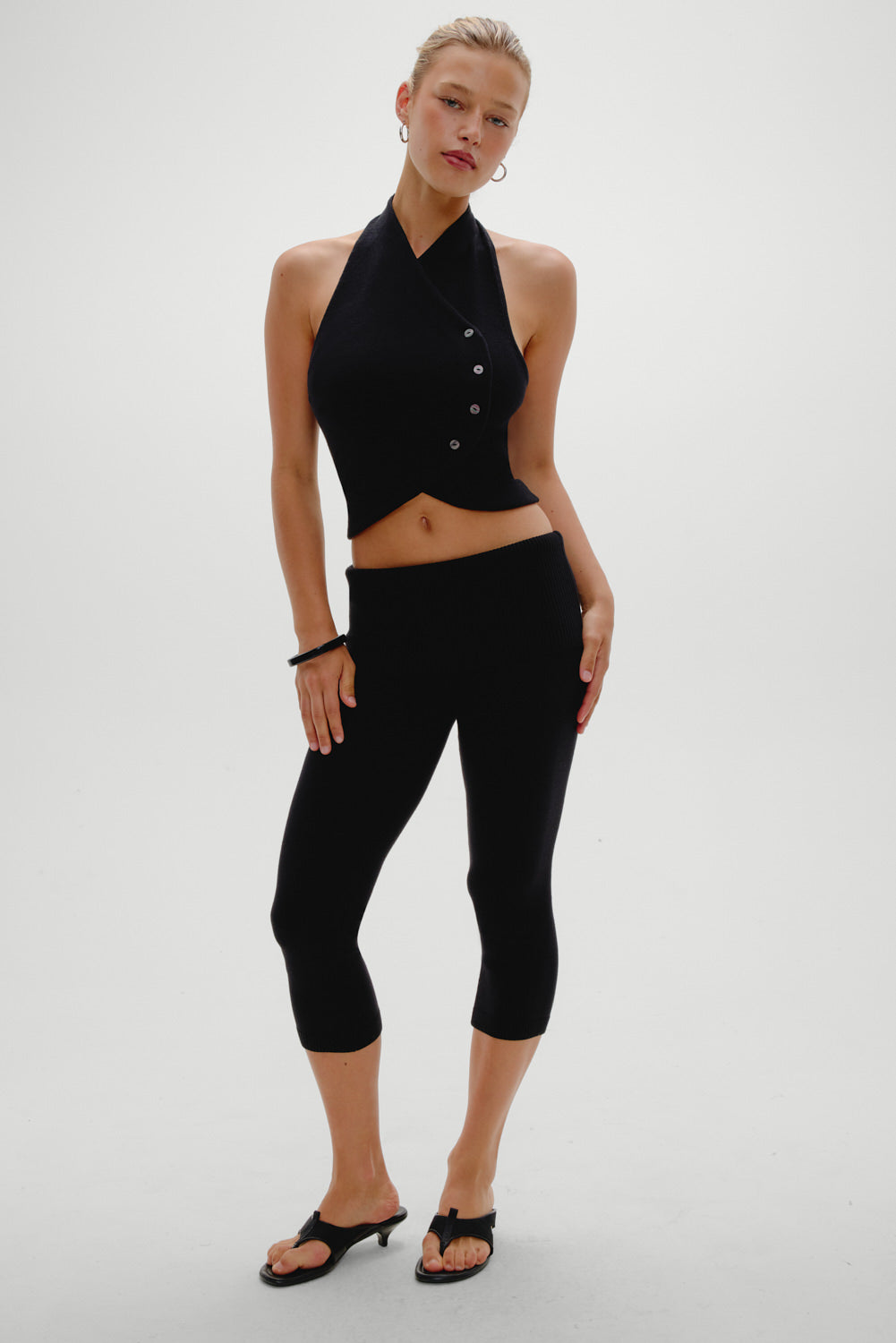 Ryder Knit Halter Top - Black | Frankies Bikinis