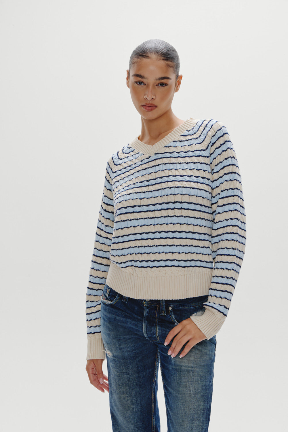 Piper Cotton Knit Sweater - Lighthouse | Frankies Bikinis