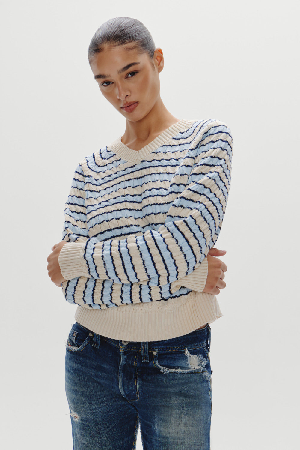 Piper Cotton Knit Sweater - Lighthouse | Frankies Bikinis