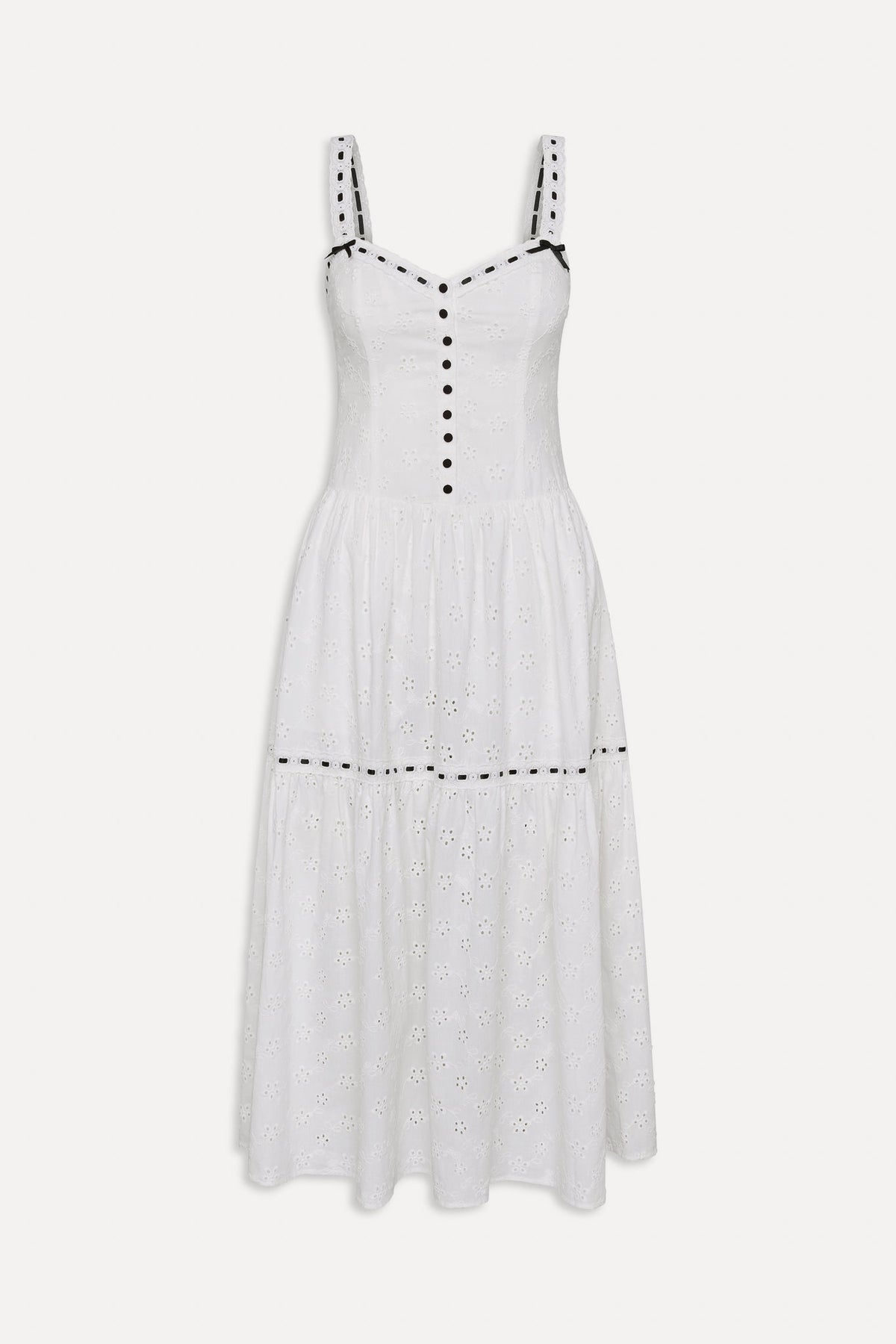 x BELLA HADID Bishop Eyelet Maxi Dress - Salt Air Eyelet | Frankies Bikinis