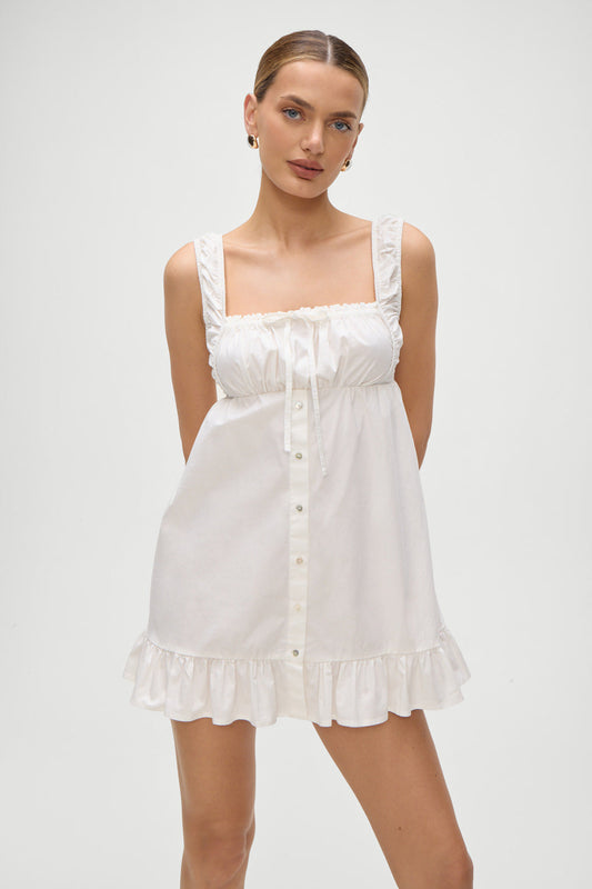 Marilyn Babydoll Dress - White | Frankies Bikinis