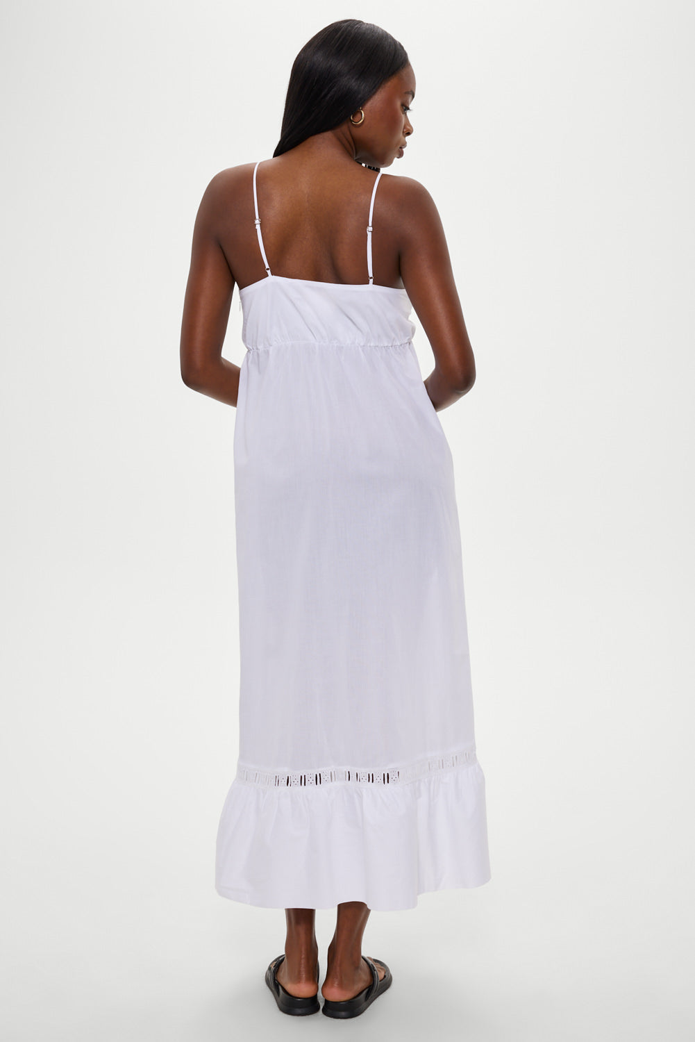 Airy Poplin Midi Dress - White | Frankies Bikinis