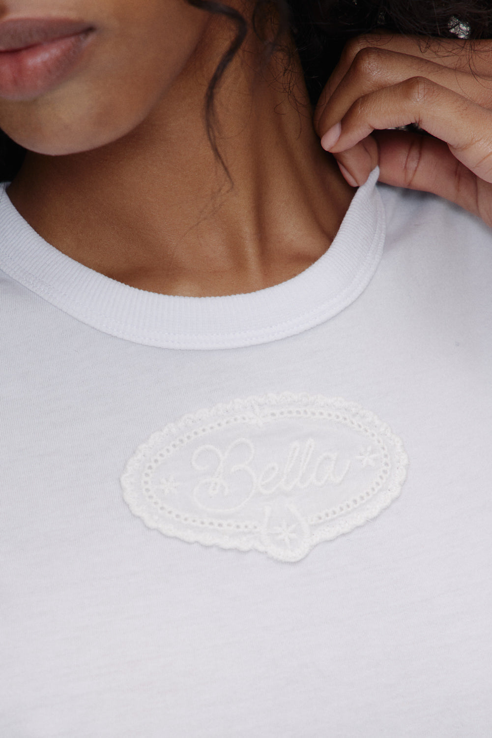 x BELLA HADID Bella Tee - Lone Star White | Frankies Bikinis