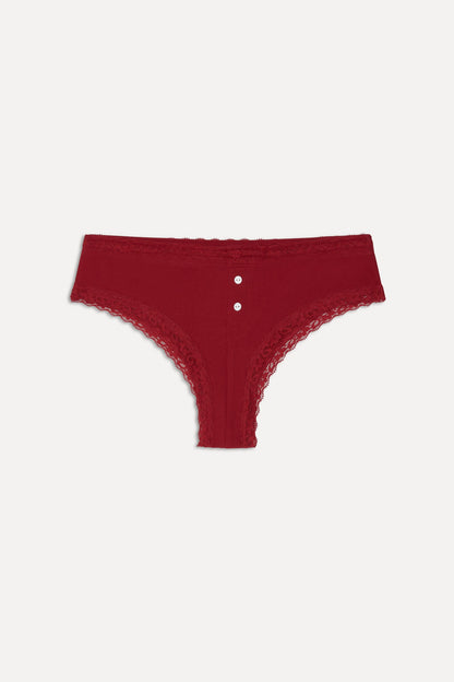 x BELLA HADID Bluebell Cotton Brief - Cardinal | Frankies Bikinis