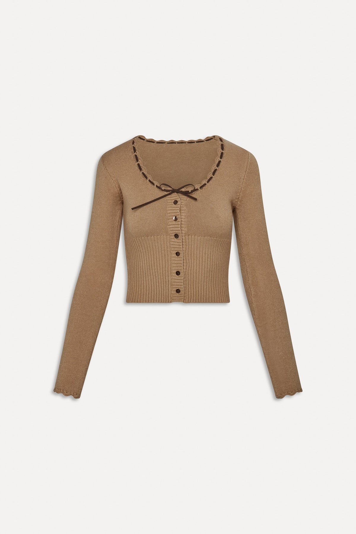 x BELLA HADID Texas Knit Cardigan - Caramel | Frankies Bikinis