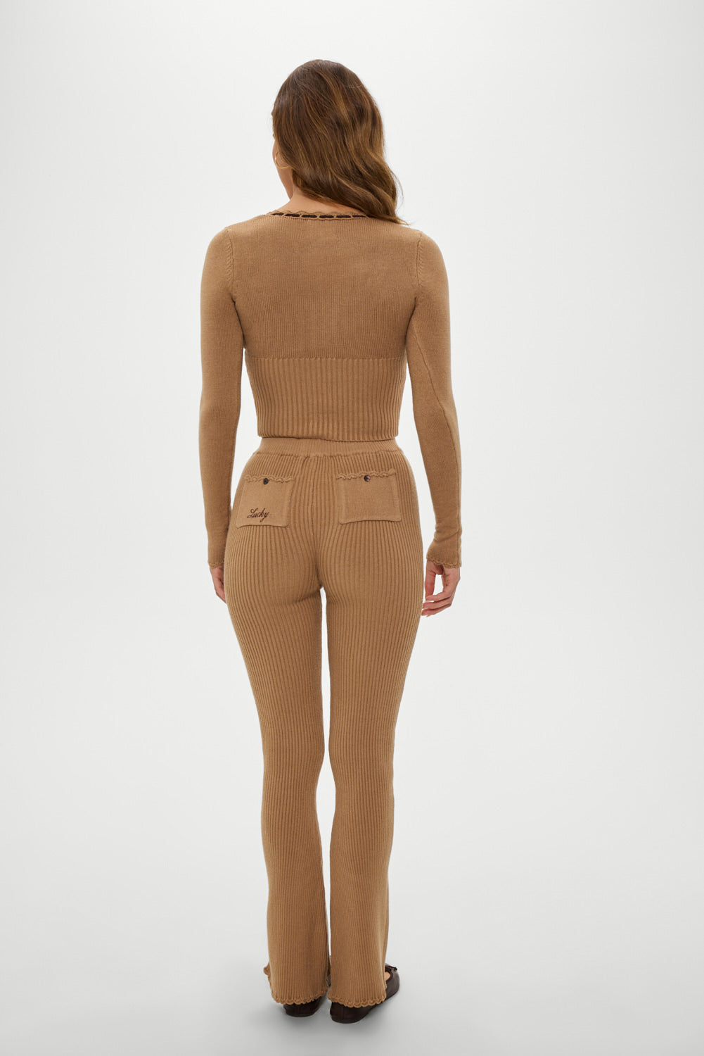 x BELLA HADID Texas Knit Pants - Caramel | Frankies Bikinis