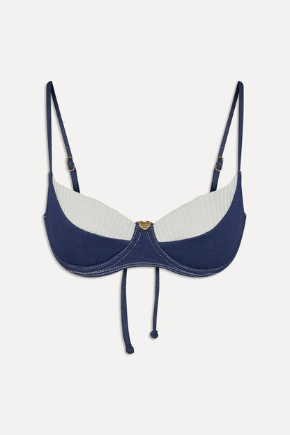 x BELLA HADID Jolene Underwire Bikini Top - Summer Denim | Frankies Bikinis