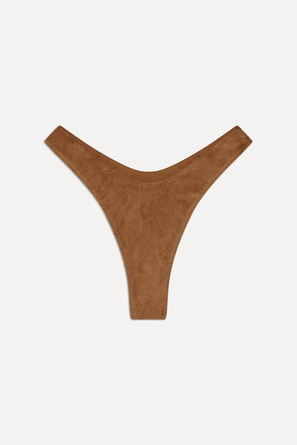 x BELLA HADID Full Moon Suede Bikini Bottom - Sunkissed Suede | Frankies Bikinis