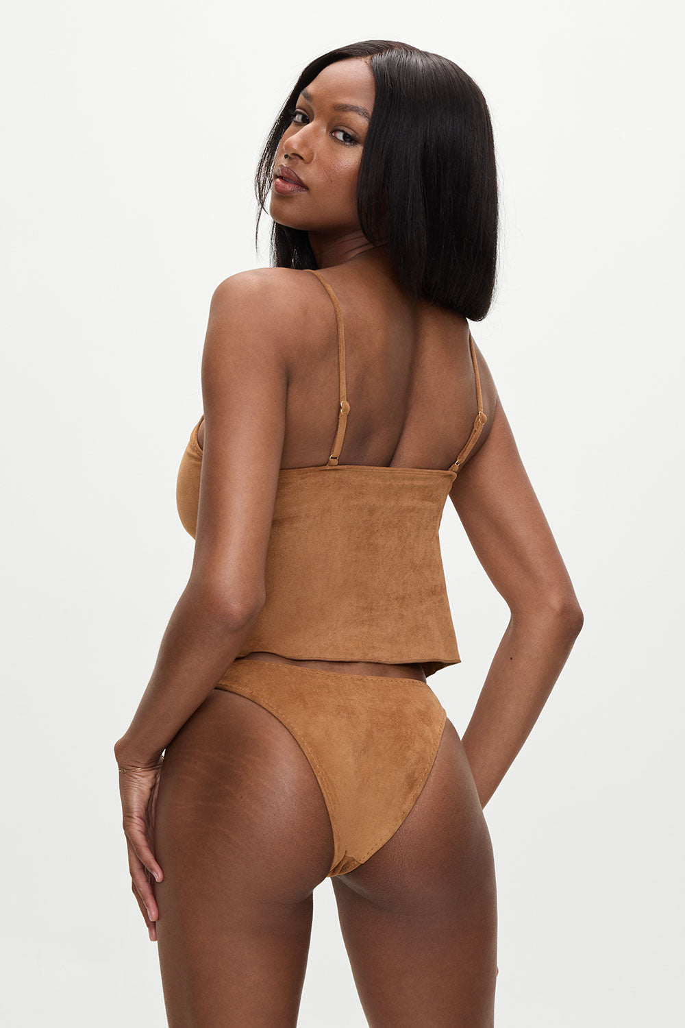 x BELLA HADID Dove Suede Bikini Bottom - Sunkissed Suede | Frankies Bikinis