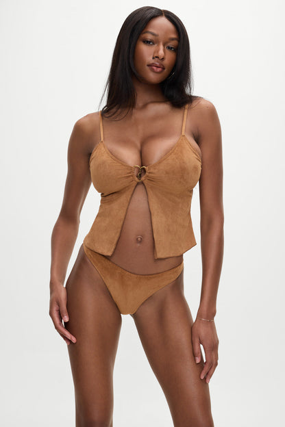 x BELLA HADID Dove Suede Bikini Bottom - Sunkissed Suede | Frankies Bikinis