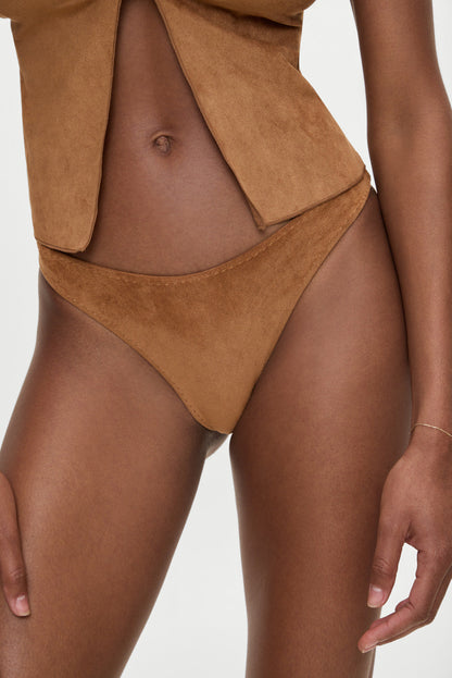 x BELLA HADID Dove Suede Bikini Bottom - Sunkissed Suede | Frankies Bikinis