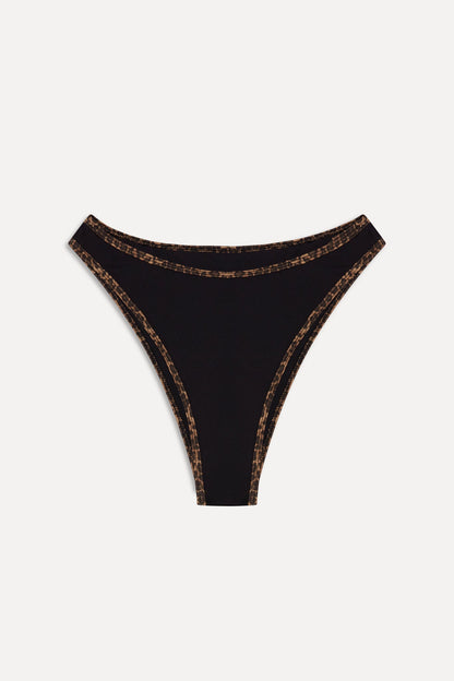 x BELLA HADID Presley High Waisted Bikini Bottom - Lucky Leopard | Frankies Bikinis