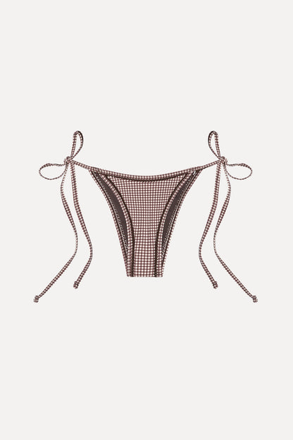 x BELLA HADID Mackenzie String Bikini Bottom - Dream Gingham | Frankies Bikinis