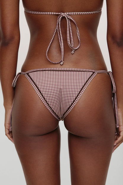 x BELLA HADID Mackenzie String Bikini Bottom - Dream Gingham | Frankies Bikinis