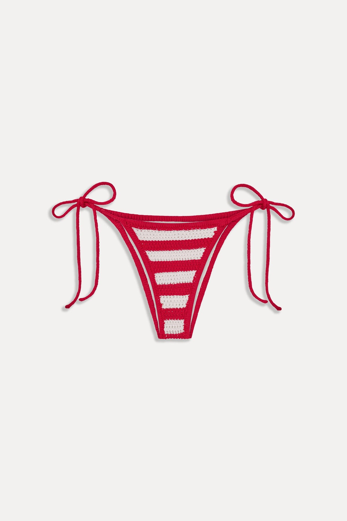 Mackenzie Cheeky Crochet Bikini Bottom - Red Ribbon | Frankies Bikinis