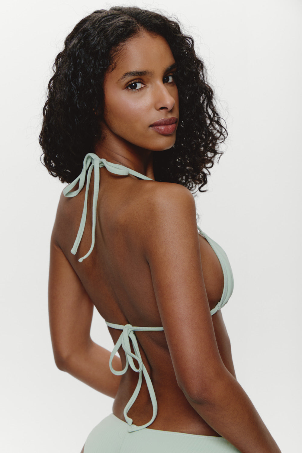 Nick Triangle Halter Bikini Top - Minty | Frankies Bikinis