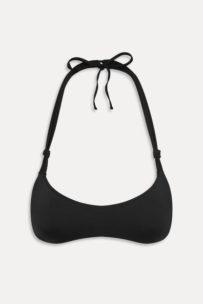 x JENNIE Hana Halter Bikini Top - Black | Frankies Bikinis