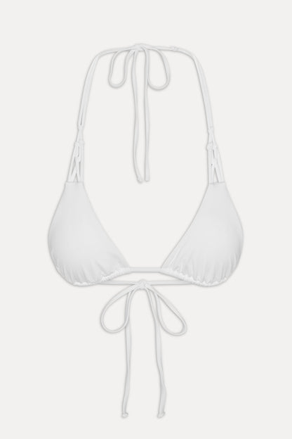 x JENNIE Encore Triangle Bikini Top - Optic White | Frankies Bikinis
