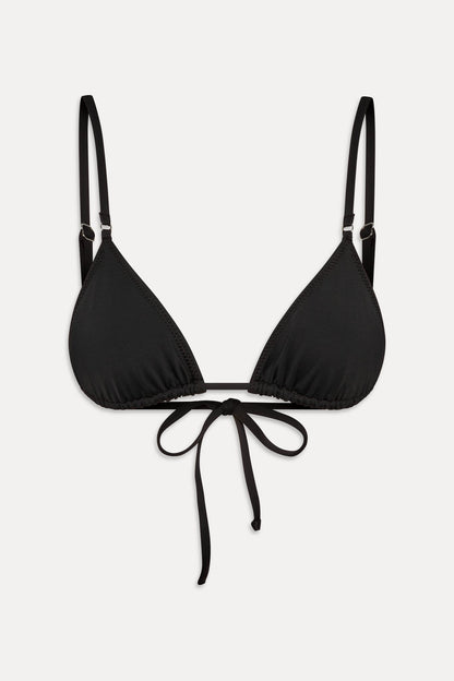 Elena Micro Triangle Bikini Top - Black | Frankies Bikinis