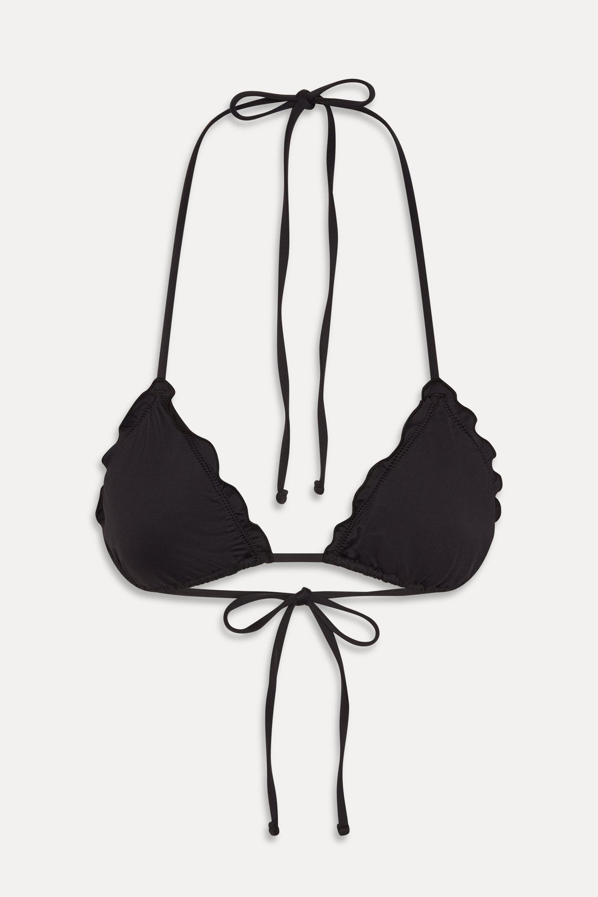 Tidal Skimpy Halter Bikini Top - Black | Frankies Bikinis