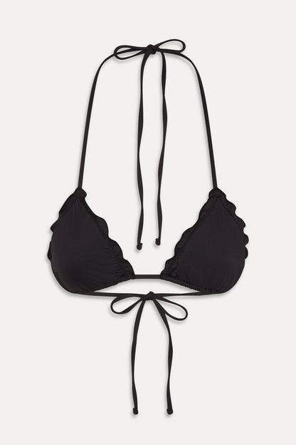 Tidal Skimpy Halter Bikini Top - Black | Frankies Bikinis