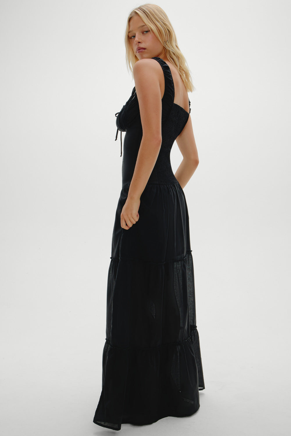 Christabelle Ruffle Maxi Dress - Black | Frankies Bikinis