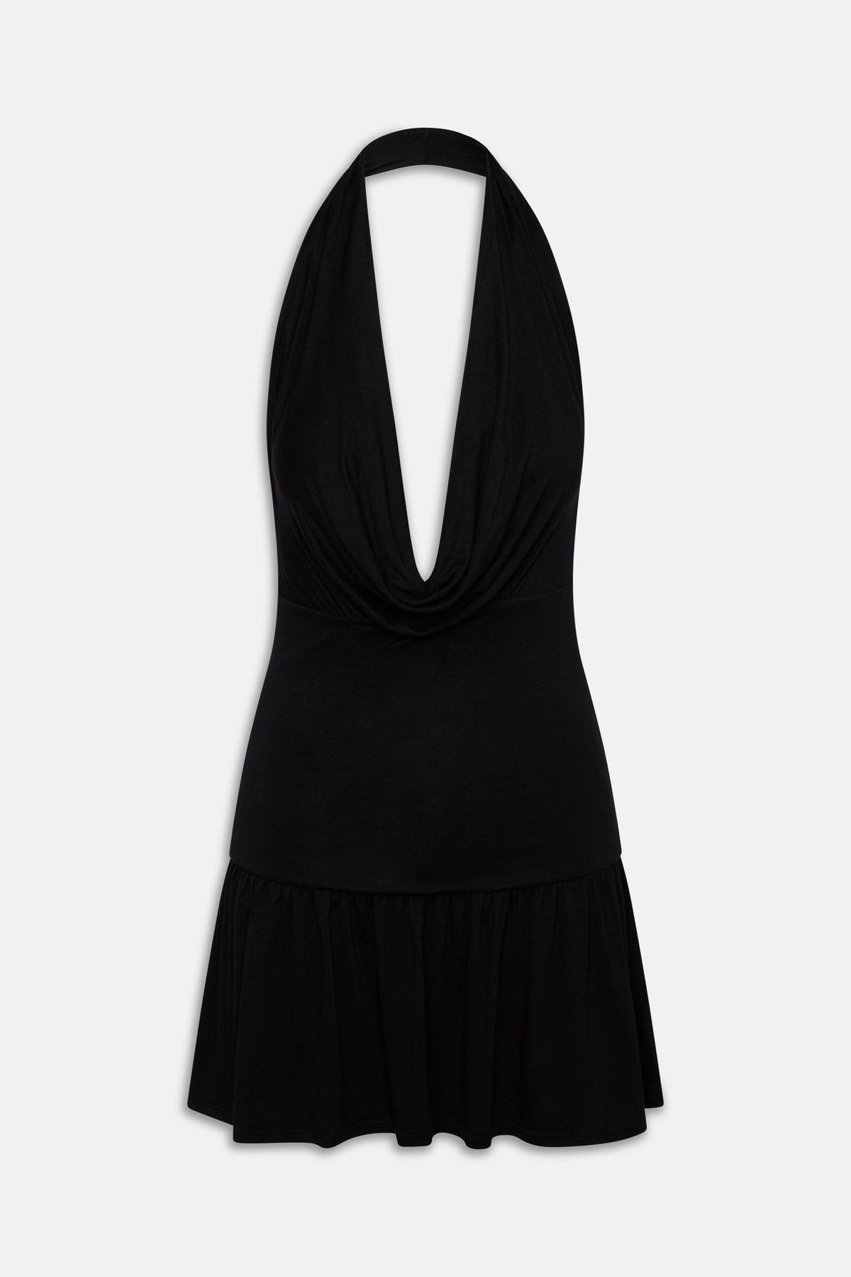 Bowery Cowl Neck Mini Dress - Black | Frankies Bikinis