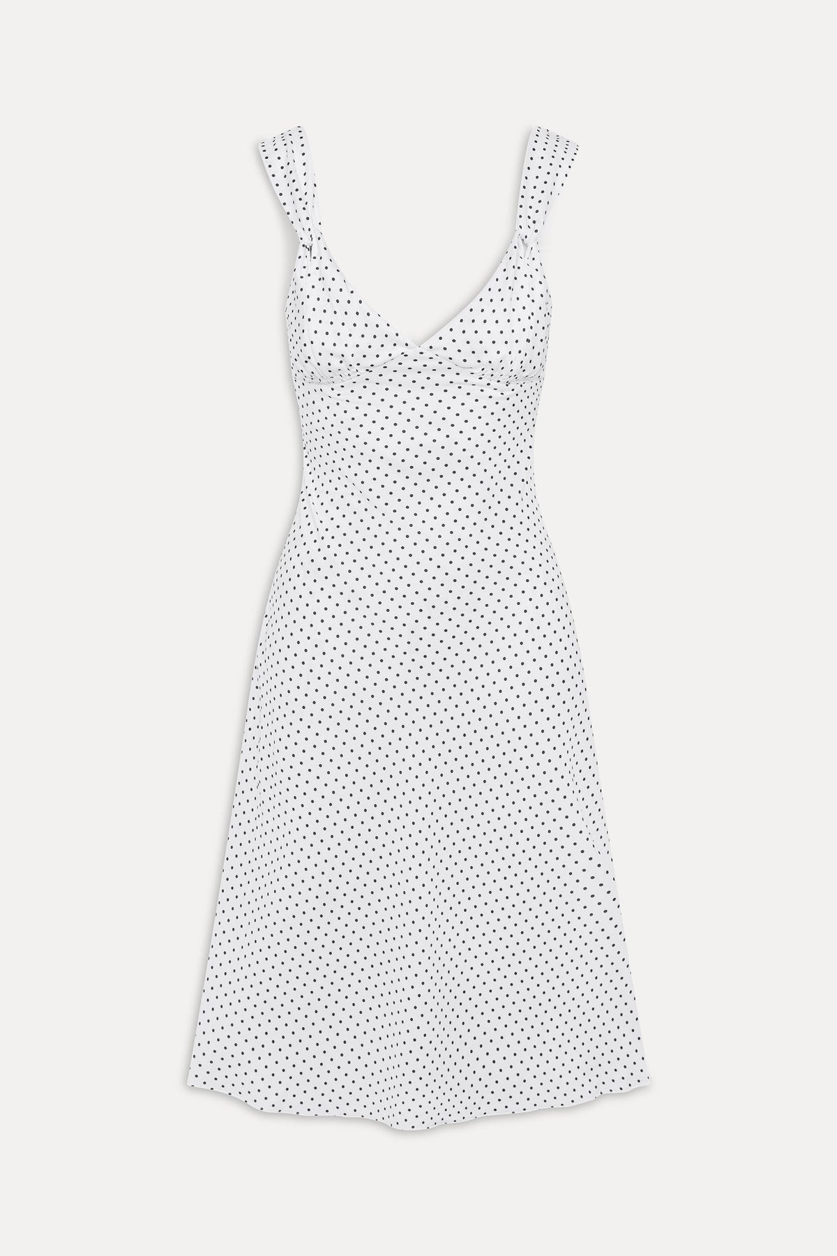 Aurora Satin Midi Dress - White Polka Dot | Frankies Bikinis
