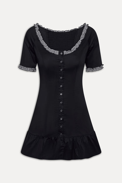 Sweet Dreams Cotton Mini Dress - Black | Frankies Bikinis