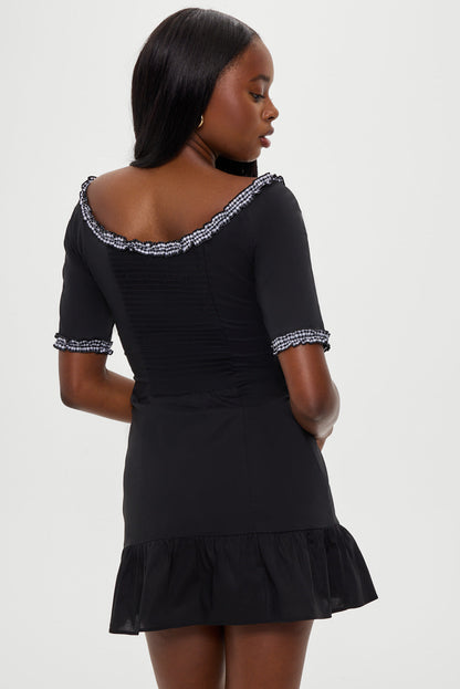 Sweet Dreams Cotton Mini Dress - Black | Frankies Bikinis