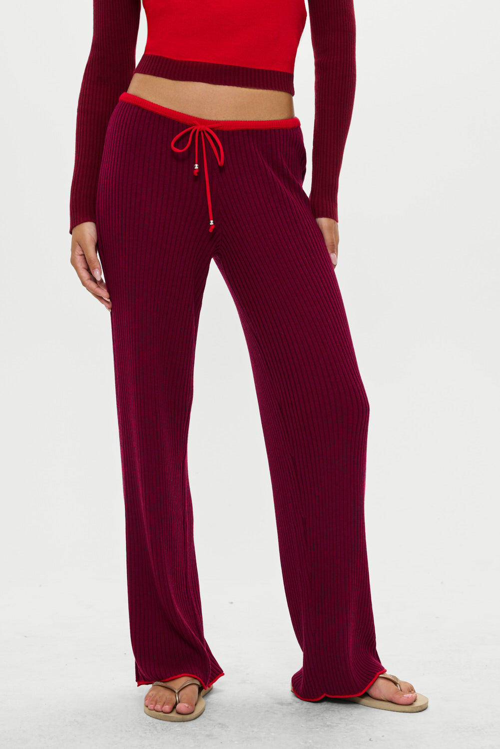 Lochlin Knit Pants - Pomegranate | Frankies Bikinis
