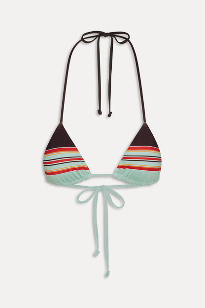 Nick Striped Triangle Bikini Top - Desert Dusk | Frankies Bikinis