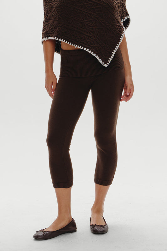 Milo Knit Capri Pants - Chocolate Brown | Frankies Bikinis