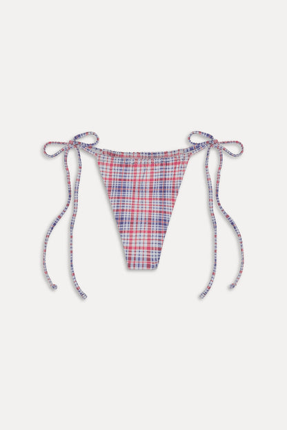 Tia Skimpy String Bikini Bottom - Americana Plaid | Frankies Bikinis