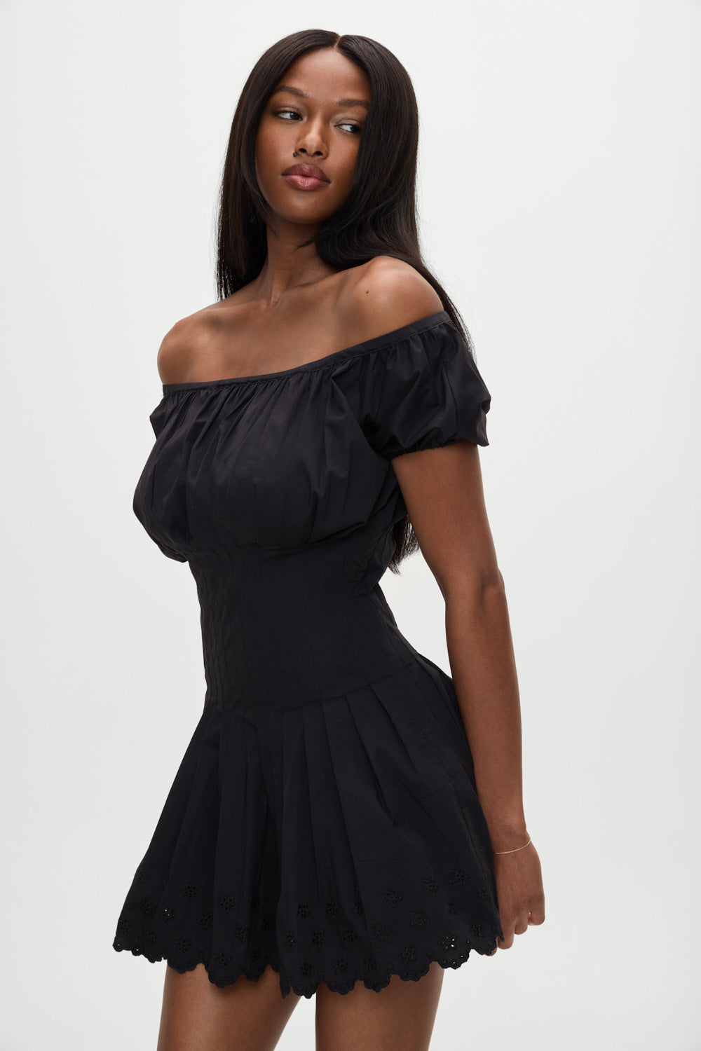 Sadie Embroidered Mini Dress - Black | Frankies Bikinis