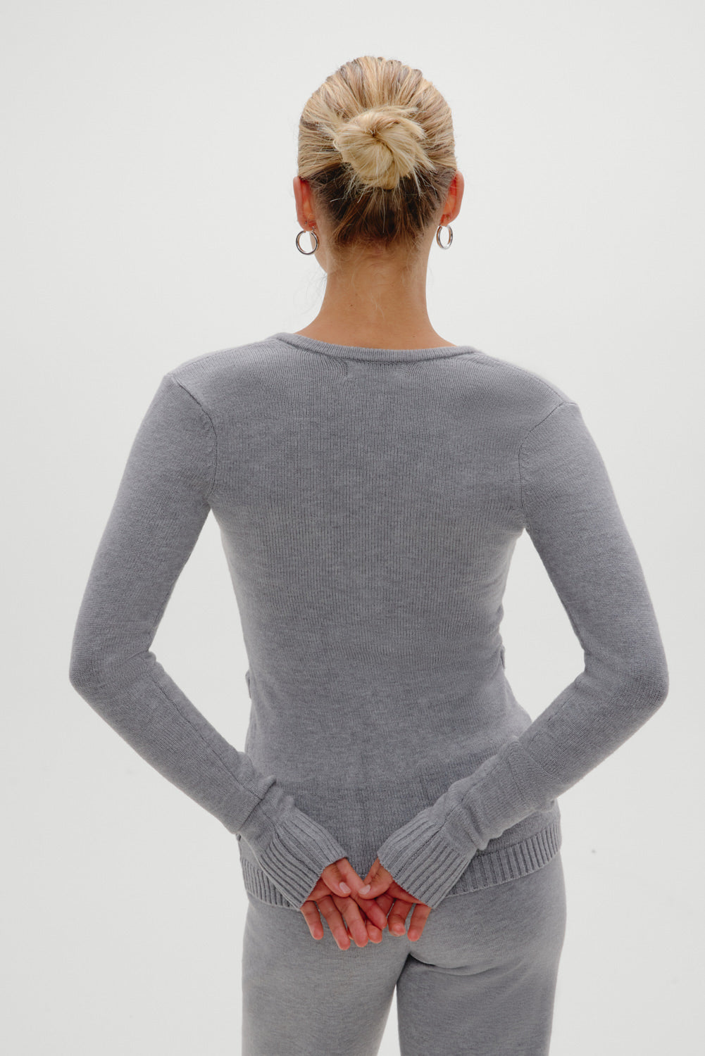 Sienna Zip Up Knit Sweater - Cloud Cover | Frankies Bikinis