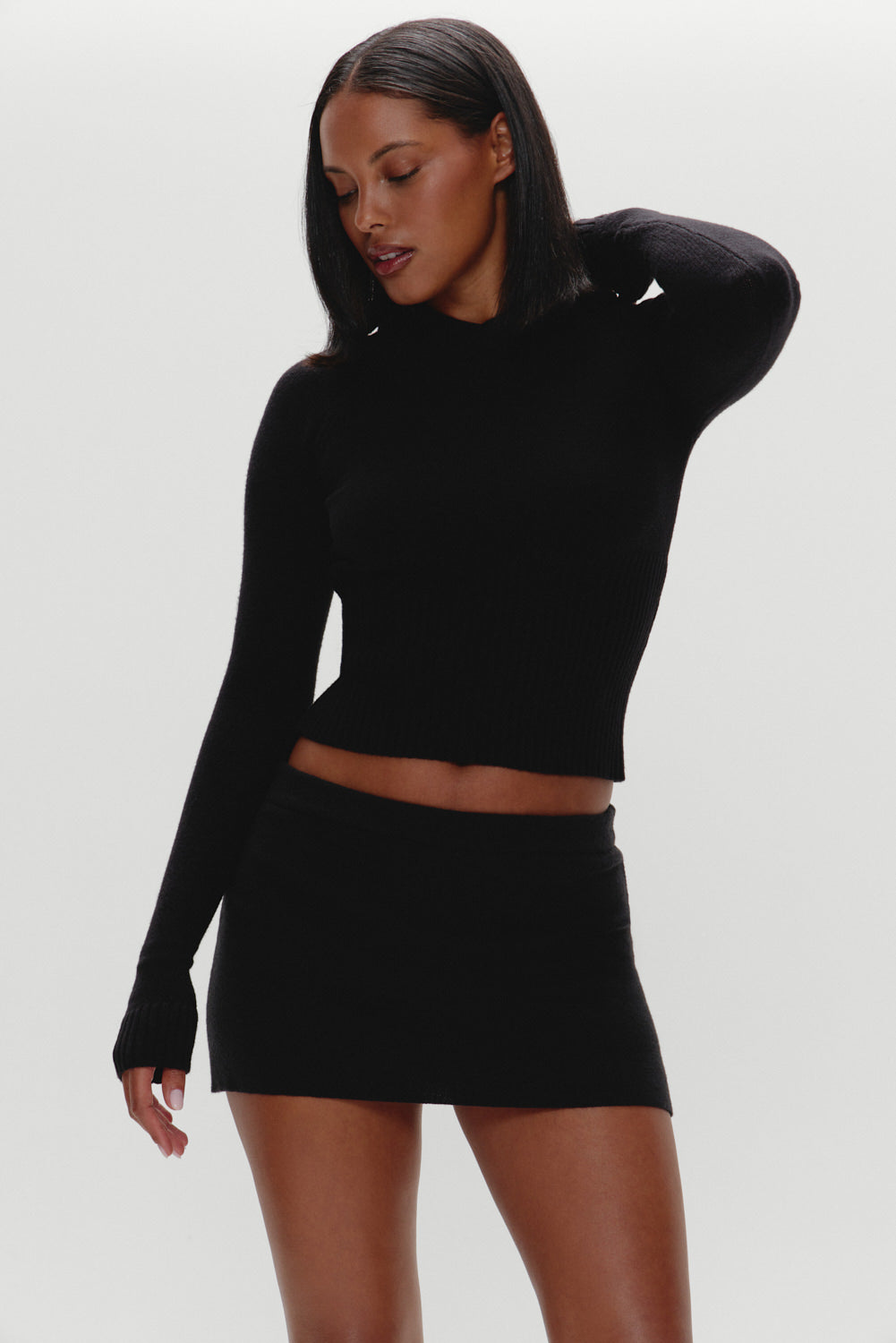 Hazel Knit Hoodie - Black | Frankies Bikinis