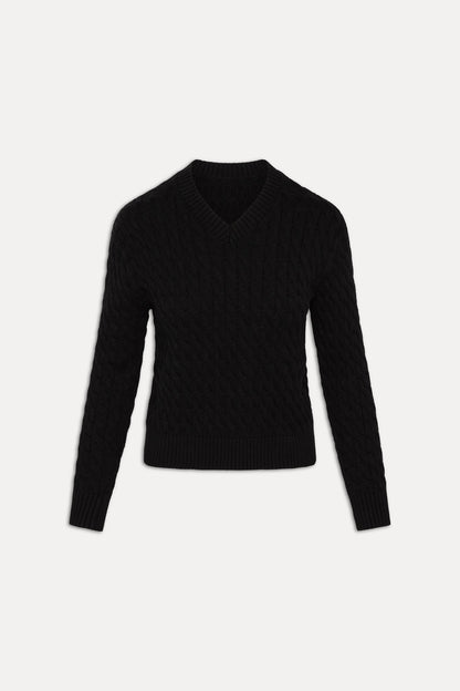 Prince Cable Knit Sweater - Black | Frankies Bikinis