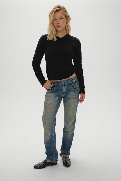 Prince Cable Knit Sweater - Black | Frankies Bikinis