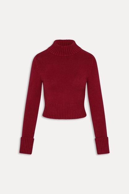 Laurel Knit Turtleneck Sweater - Rosewood | Frankies Bikinis